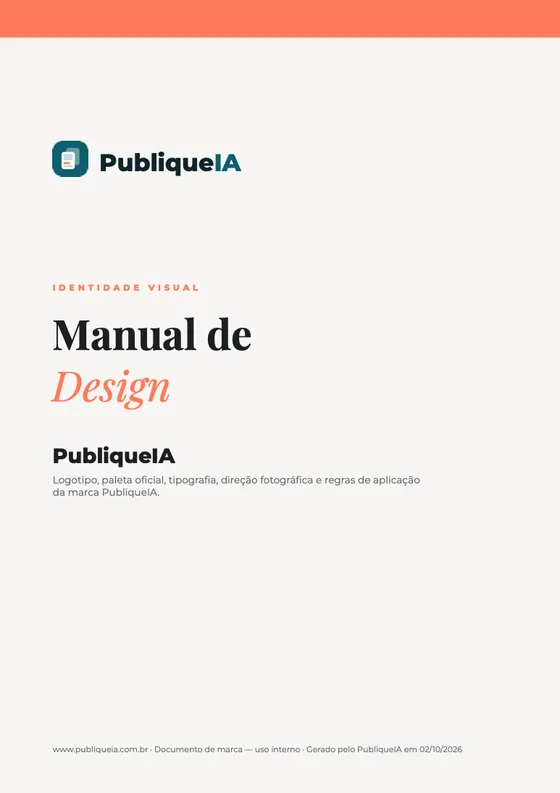 Capa de um manual de design gerado